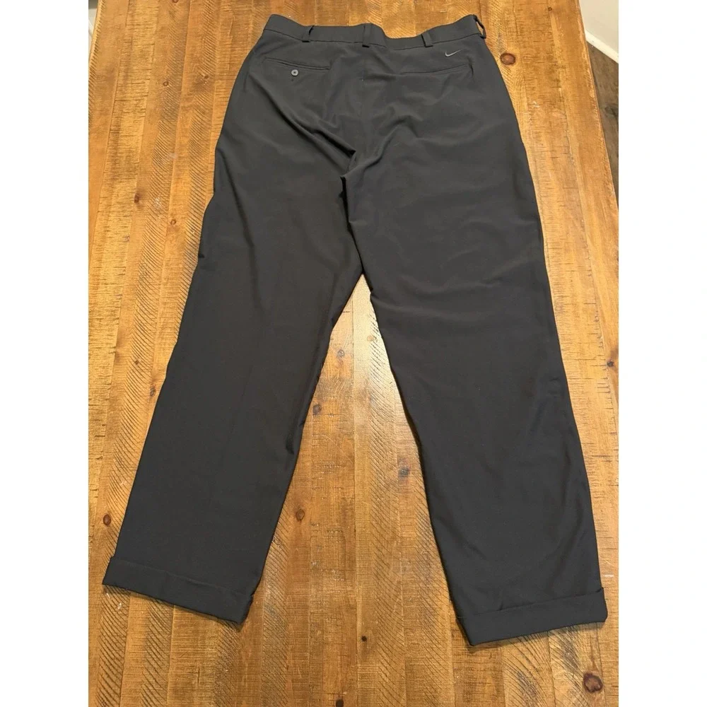 Nike Dri-FIT Mens Golf Pants Black Flat Front 34x30 Performance Trousers RN56323
